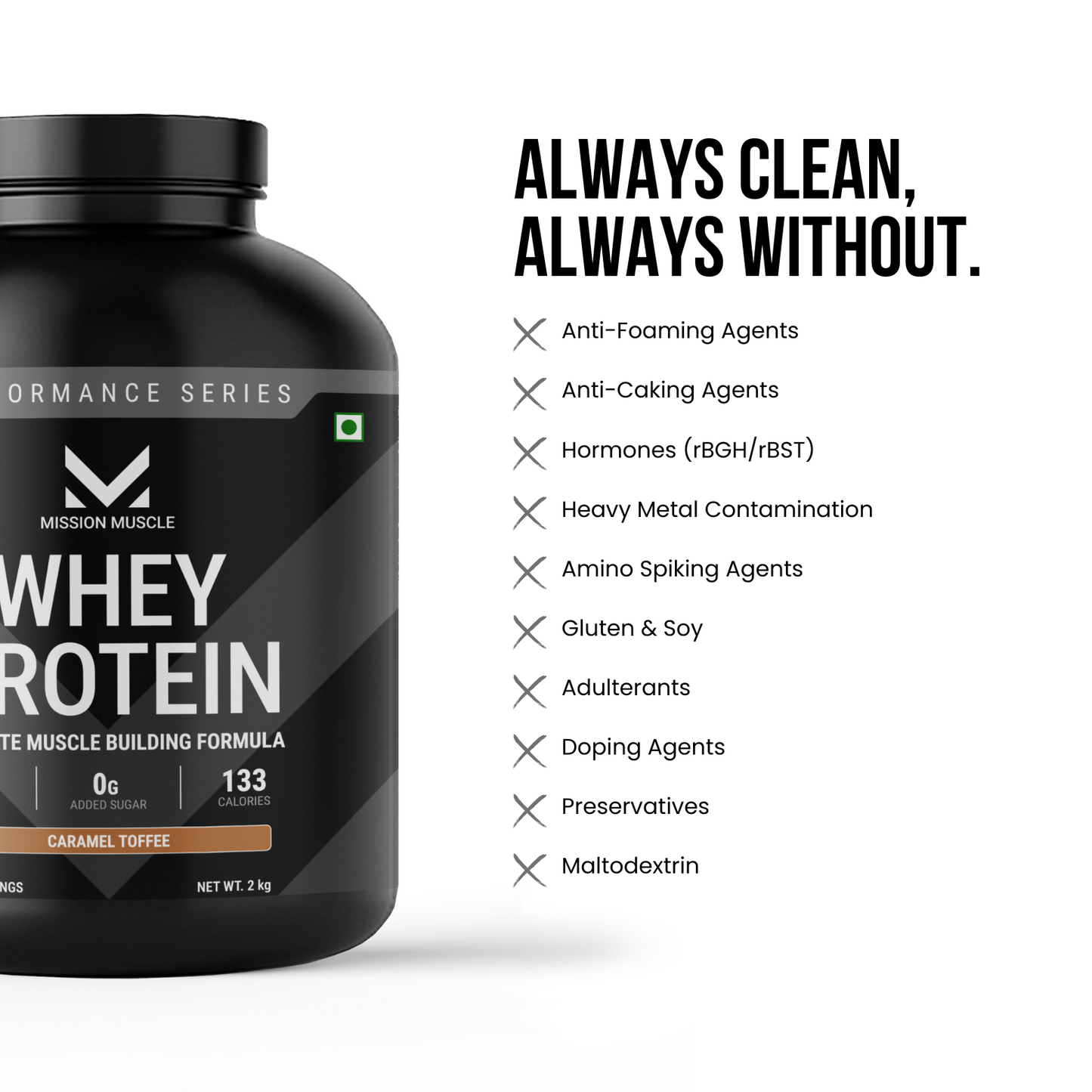 Mission Muscle Whey Protein | 2kg (4.4 lbs) | Caramel Toffee Flavour