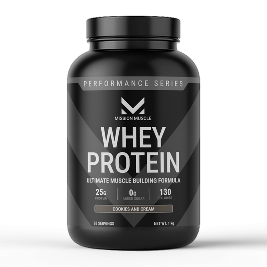 Mission Muscle Whey Protein | 1kg (2.2 lbs) | Cookies and Cream Flavour