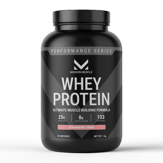 Mission Muscle Whey Protein | 1kg (2.2 lbs) | Strawberry Crème Flavour