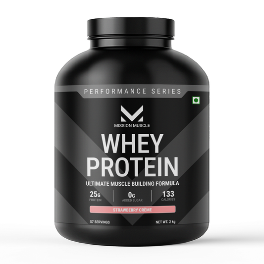 Mission Muscle Whey Protein | 2kg (4.4 lbs) | Strawberry Crème Flavour