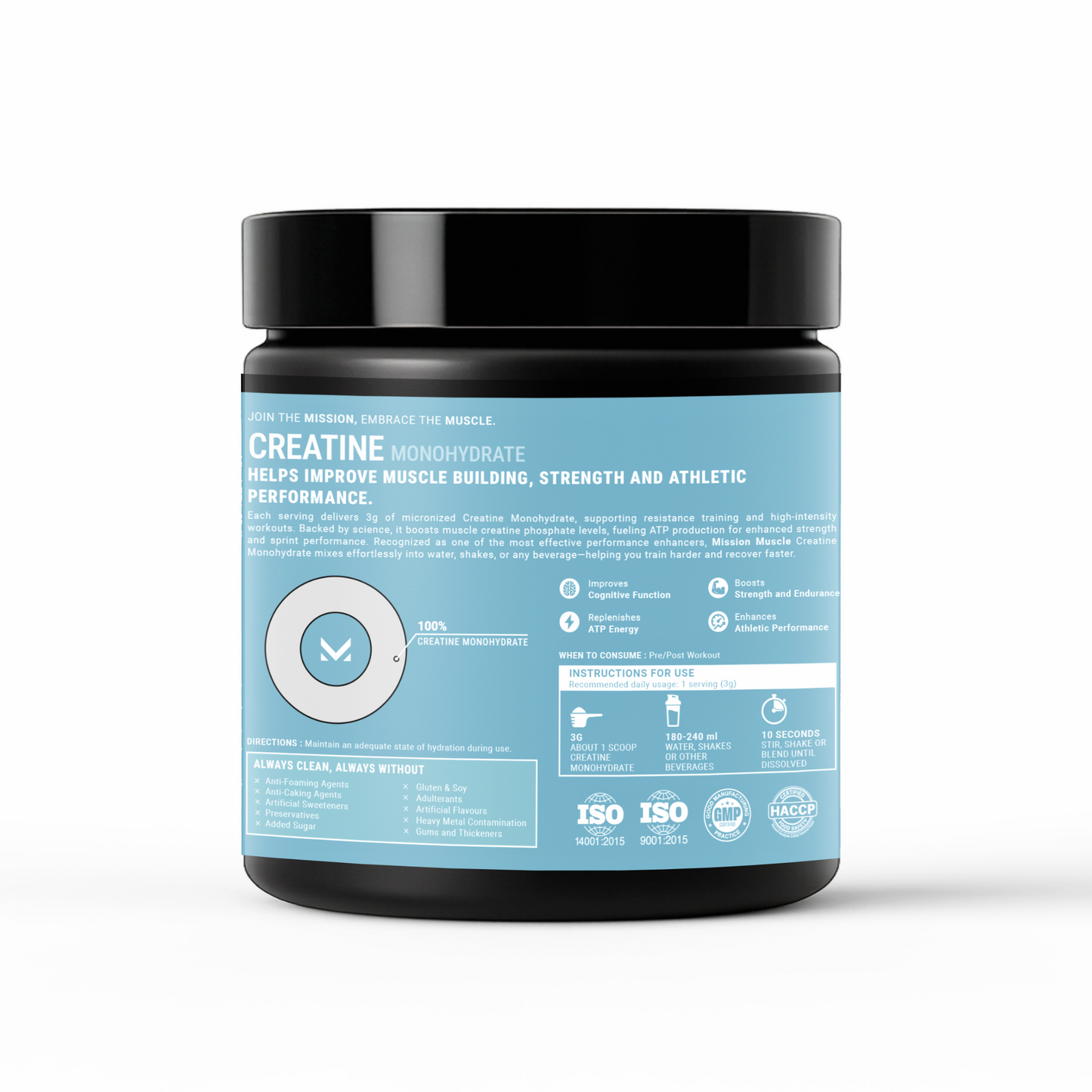 Mission Muscle Creatine Monohydrate - 100g (33 Servings)