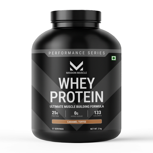 Mission Muscle Whey Protein | 2kg (4.4 lbs) | Caramel Toffee Flavour